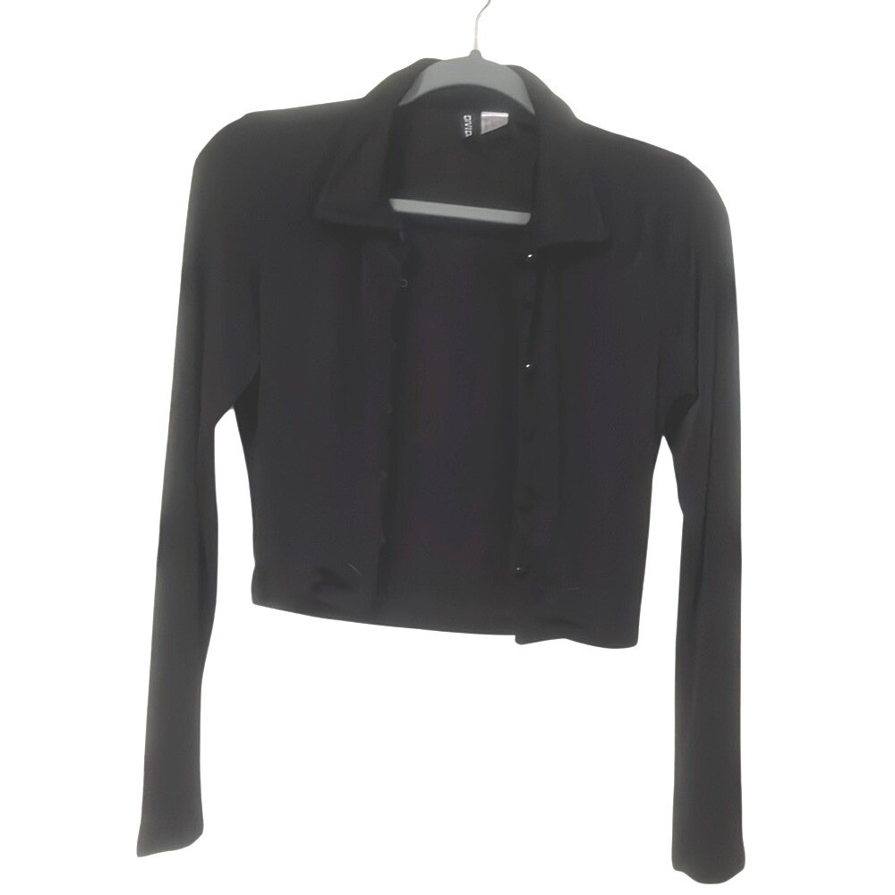 HM‎ Divided Womens Black Long Sleeve Cropped Cardigan Small